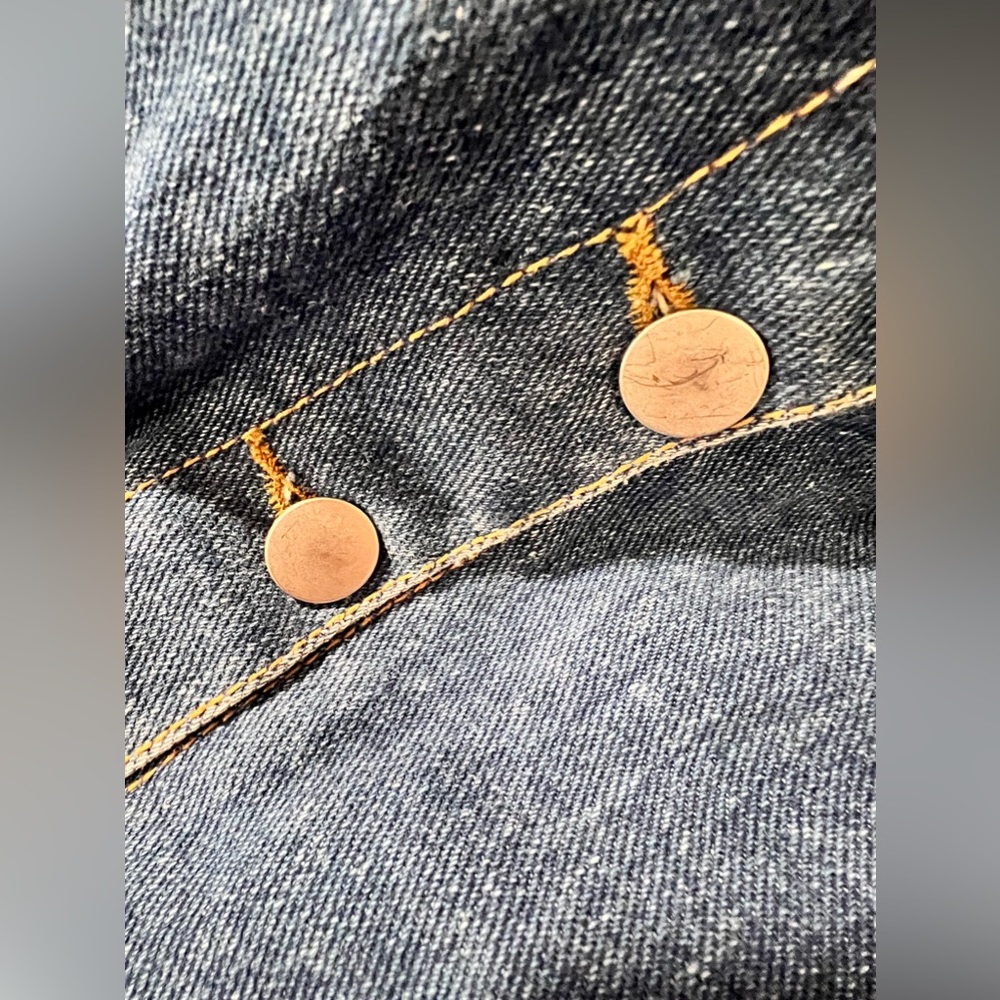 Vintage 90s E.P.I. Jean skirt with button down details size Medium(8) - Picture 2 of 12